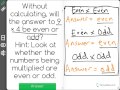 Even and Odd Number Products