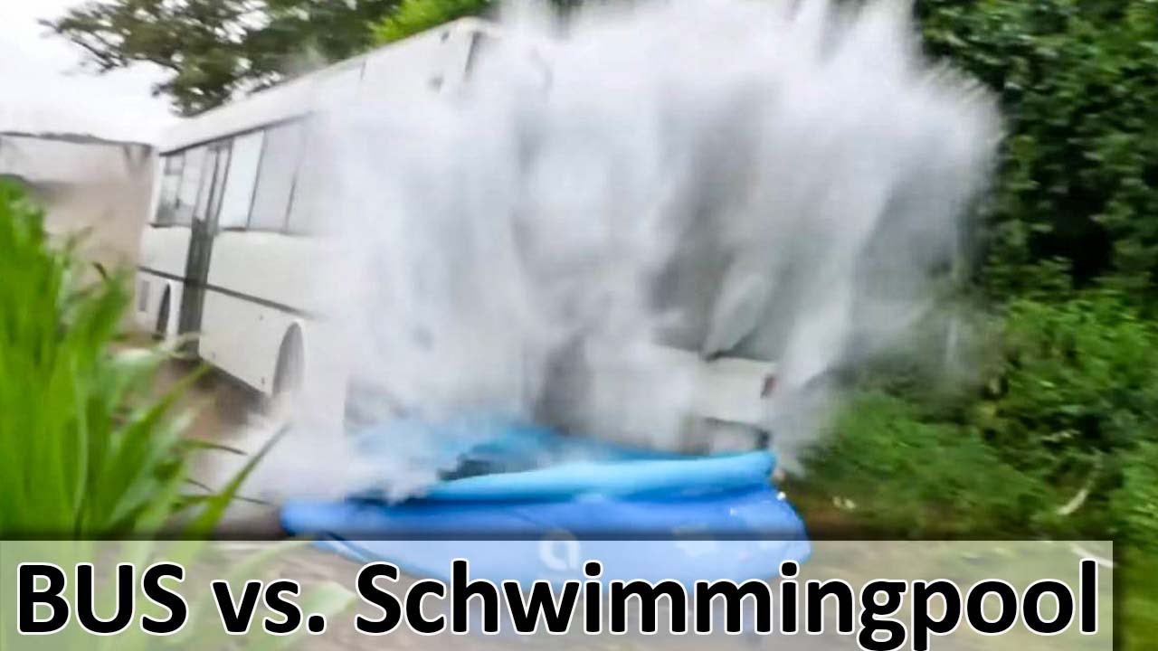 Mit dem Bus mit Vollgas durch den Pool, zu Geil - M4cM4nus reagiert