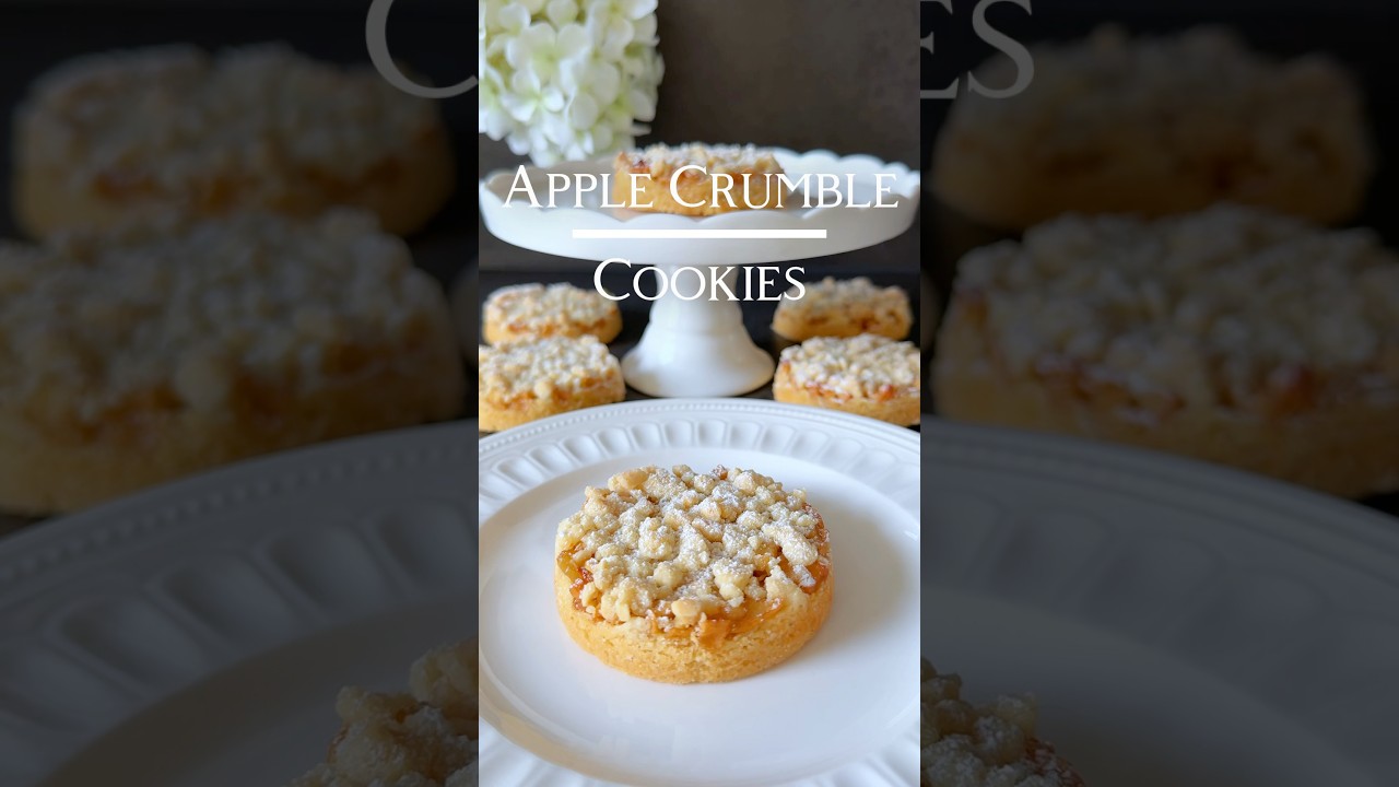 Apple Crumble Cookies Recipe 😍🍎🤍 (in the Description) 