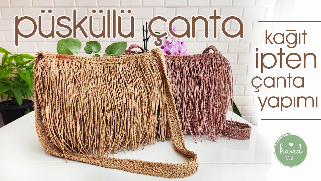 Püsküllü Kağıt İp Çanta Modeli - Yeni Tasarım