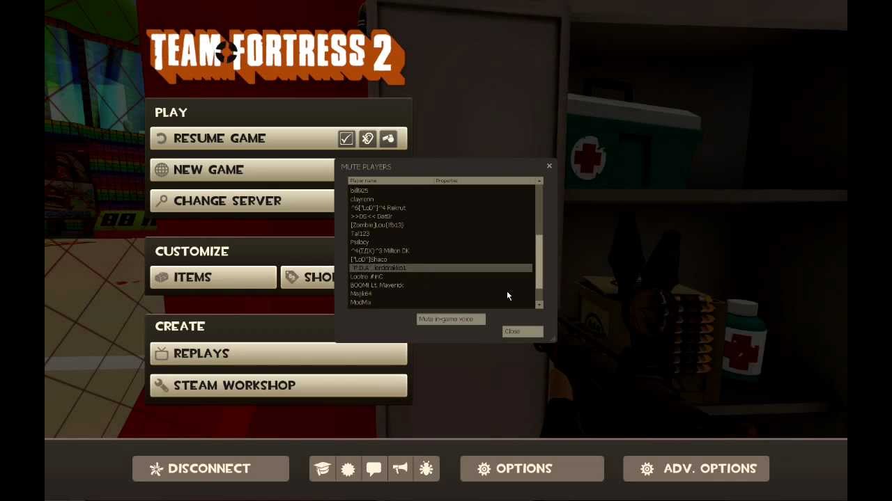 How to mute people in TF2 client