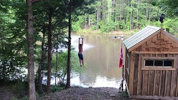 300ft zipline over pond DIY