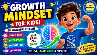 🌈 Growth Mindset for Kids | 20 Super Brain Powers Every Child Needs | Unlock Your Super Brain Power!
