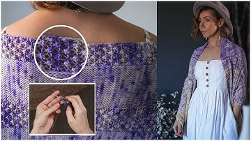 Gorgeous Gradient Knit Shawl - Learn the Bramble Stitch! Ambling Way Pattern