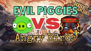 CIVIL WAR!!! Evil Piggies vs Angry Birds #riseofkingdoms #rok