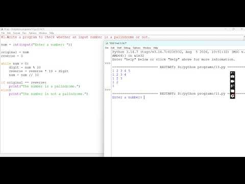11.Write a python program to check whether an input number is a palindrome or not.