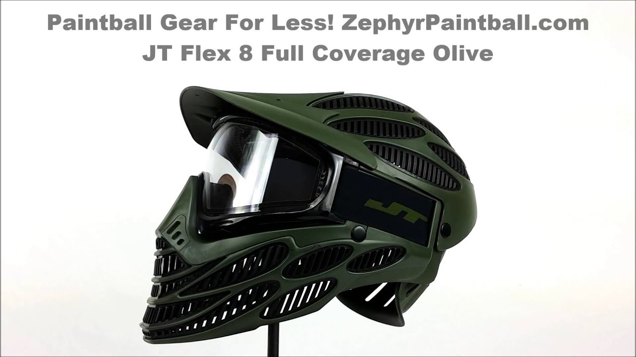 JT Flex 8 Full Coverage Paintball Goggles Olive ZephyrPaintballcom 360 View PB JT PF8FULLOLV
