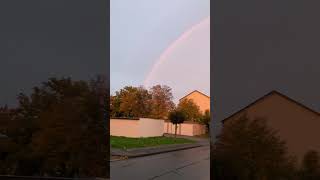 Sign of good luck | Double rainbow | watch closely | #rainbow #nature #rain #sun #germany #shorts