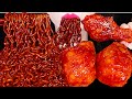 ASMR FRIED CHICKEN, BLACK BEAN NOODLES 양념 치킨 닭다리, 짜파게티 먹방 JANE ASMR 제인