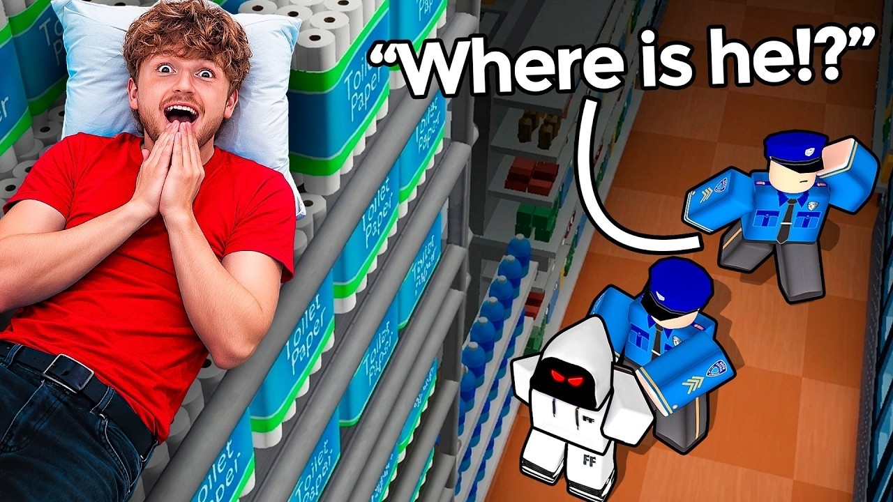 Surviving 100 NIGHTS in ROBLOX MEGA STORE..