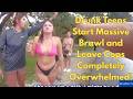 Drunk Teens Start Massive Brawl and Leave Cops Completely Overwhelmed!