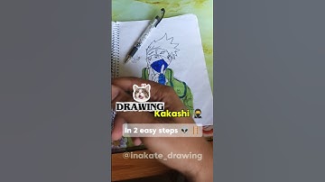 Kakashi Drawing in 2 Easy Steps | #shorts #animeeart