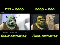 Shrek 2001 technical goofs early animation and final animation comparison