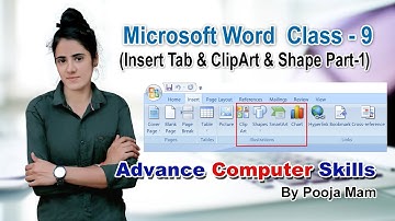 Ms-Word Insert Tab 2007 (Class-9)(ClipArt & Shapes)(Part-1) #advance #clipart #shapes #by #sky