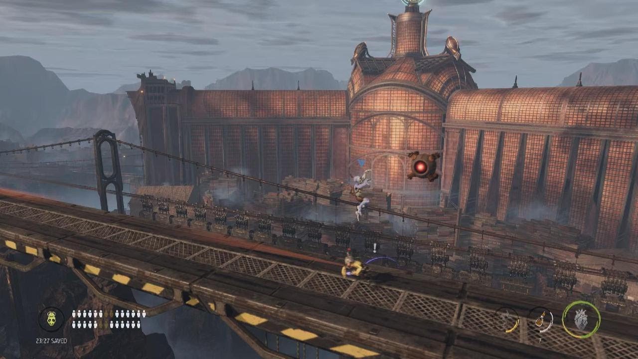 Level 15 How to Run Past Chasing Sligs at Top, Oddworld: Soulstorm