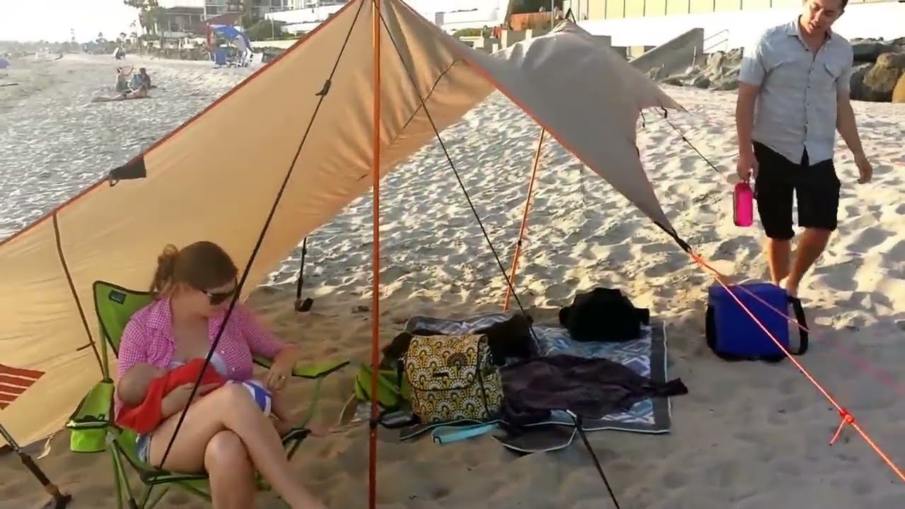 Kelty Noah's Tarp 12 at the beach. YouTube