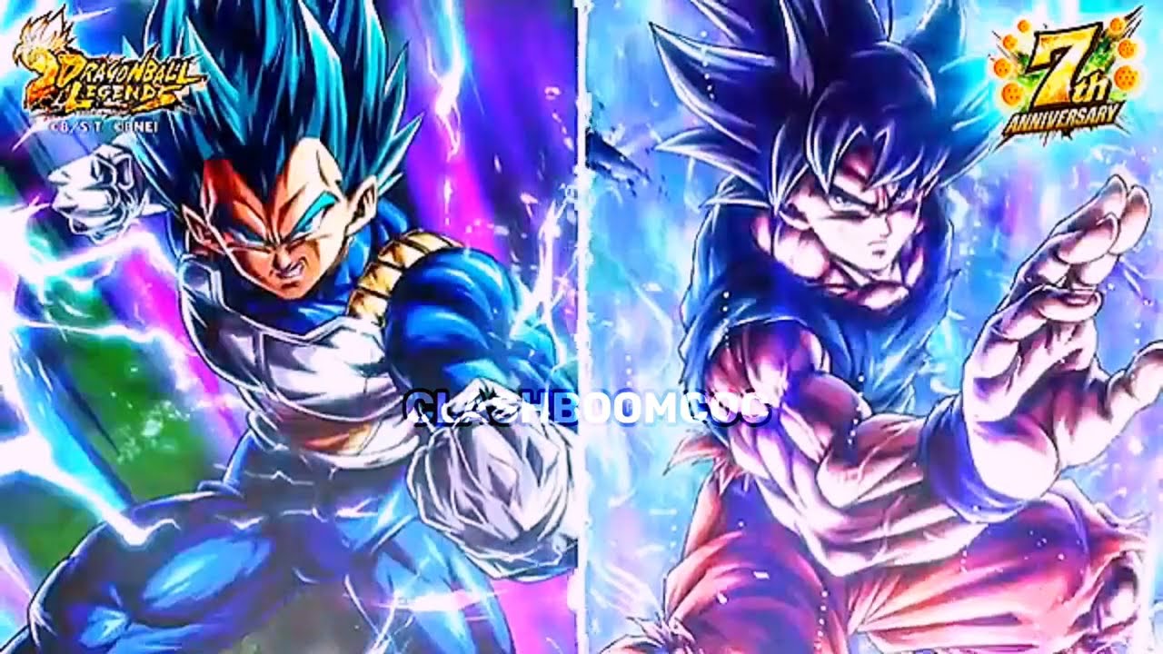 7th Anniversary Part 1 FIRST BANNER NEW MUi Goku and SSBE Vegeta (Dragon Ball Legends)