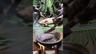 Twa Tribe Wild Pig Liver Fry – Hands-Only POV | Traditional African Cooking