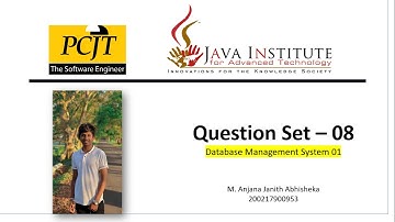 Question Set 08 | Database Management System | Java Institute