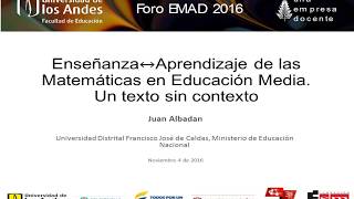Enseñanza-aprendizaje de las matemáticas en educación media, un texto sin contexto