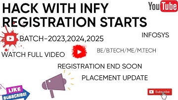 Hackwithinfy Registration 2023 | 2024 | 2025 BATCH | How to Book Slot | Exam Dates | Apply Now