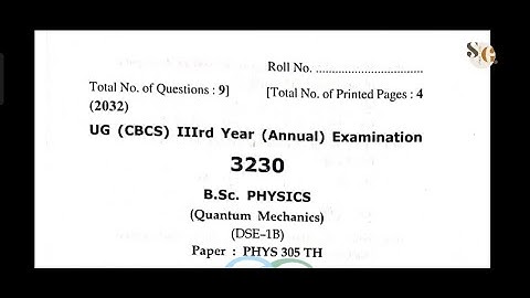 QUANTUM MECHANICS || B.Sc. 3RD YEAR ANNUAL 2022 EXAM || STUDY GUIDE #studyguide