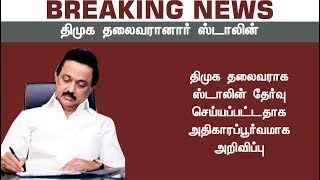 திமுக தலைவரானார் ஸ்டாலின் ! MK Stalin elected as DMK President #Karunanidhi #DMKThalaivarStalin