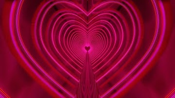 Free VJ Loop Heart Tunnel with Reflections Animation