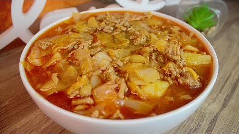 Pointed cabbage with minced meat and potatoes, stew recipe hearty delicious and easy
