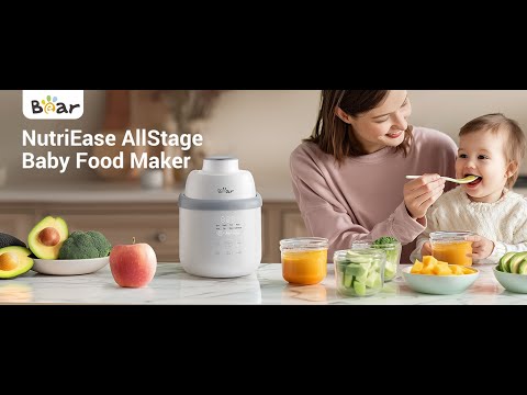 Bear NutriEase AllStage Baby Food Maker One-Step Steaming Blending 4 Healthy Homemade Baby Meals