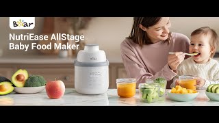 Bear NutriEase AllStage Baby Food Maker | One-Step Steaming & Blending 4 Healthy Homemade Baby Meals
