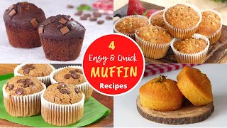 4 Easy Homemade Muffins by Tiffin Box | Easy Cupcakes Recipes