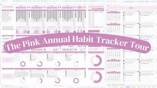 The Pink Annual Habit Tracker Tour | Google Sheets Tutorial + Template