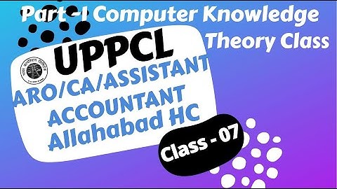 UPPCL Assistant Accountant/ARO/CA/Allahabad HC RO/ARO/Computer Assistant|Computer Knowledge Class -3