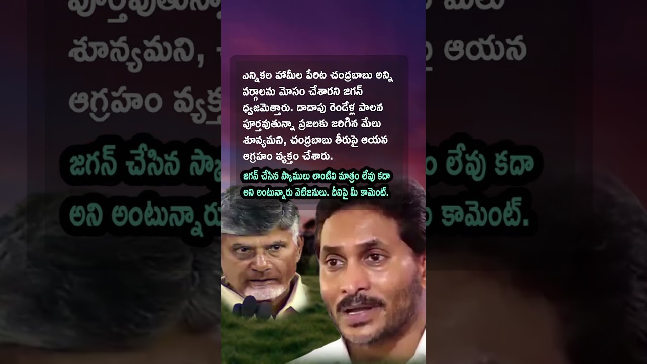 AP Politics, Y S Jagan Mohan Reddy Accuses N Chandrababu Naidu of Cheating Voters ⚠️