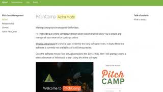 PitchCamp Documentation Alpha Campground Software screenshot 5