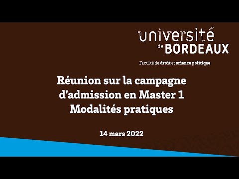 Webinaire campagne admission Master - Modalités pratiques