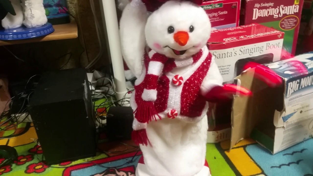 Gemmy Peppermint Spinning Snowman and Snow-woman Speaker Modification
