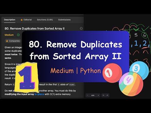Leetcode 80  Remove Duplicates from Sorted Array II | Medium | Python