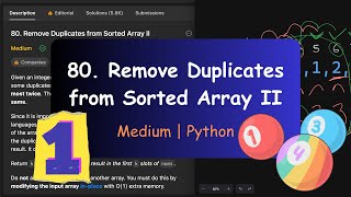 Leetcode 80 Remove Duplicates from Sorted Array II | Medium | Python
