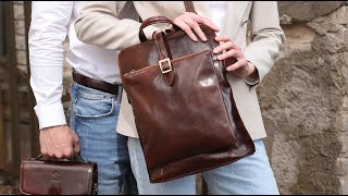 Full-Grain Leather Convertible Backpack Shoulder Bag - Emma | Time Resistance Official Video