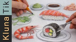 Drawing Food… Then Eating It (ASMR)