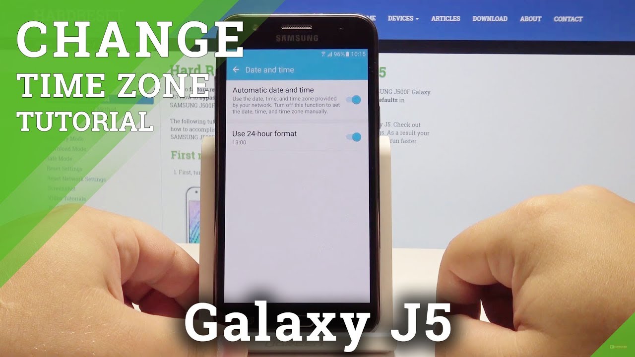 How to Change Date & Time in SAMSUNG Galaxy J5 – Time Zone Settings -  YouTube