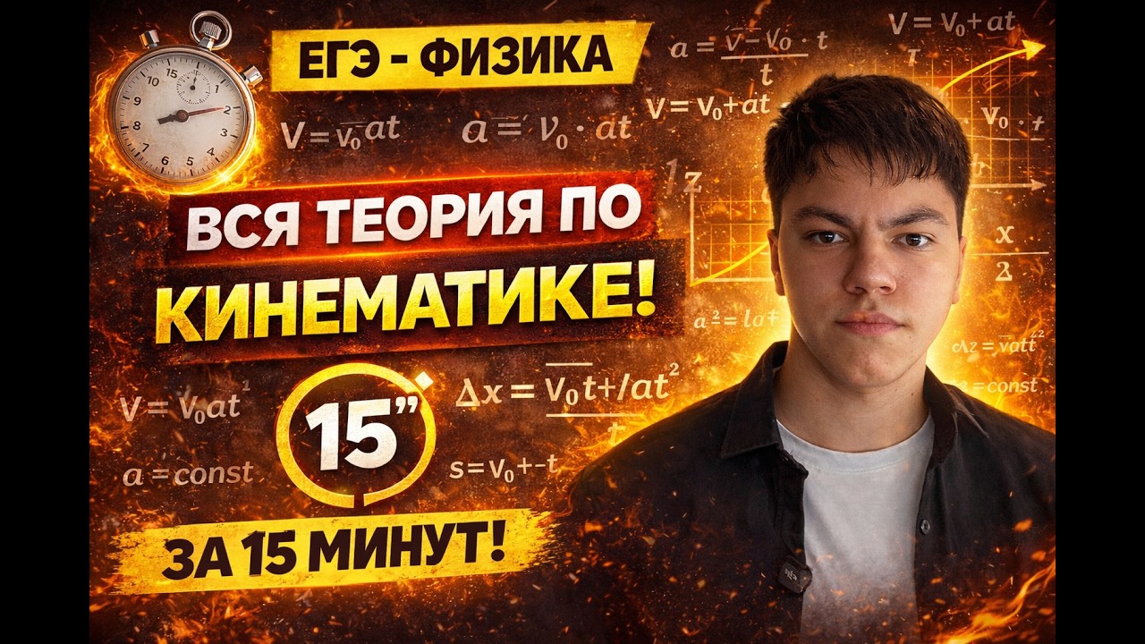 Теория по кинематике за 15 минут. Равномерное и равноускоренное прямолинейное движение | ЕГЭ ОГЭ