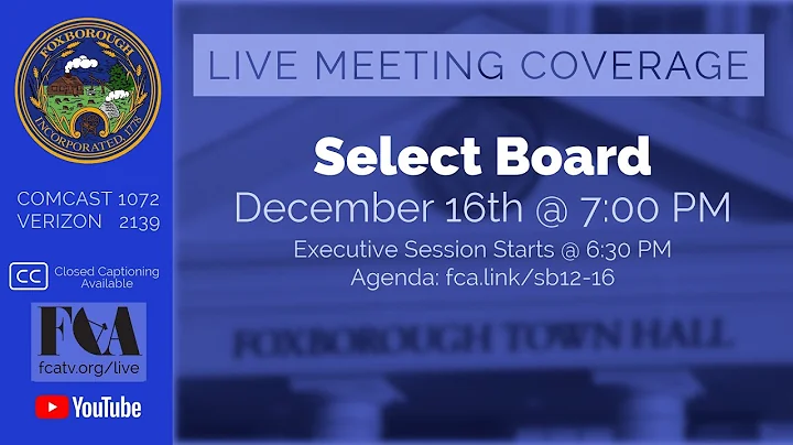 Foxborough Select Board Meeting 12/16/25