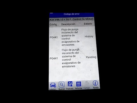 P0441 Kia Río Flujo incorrecto del sistema Evap, problema con válvula de purga