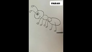 رسم نملة كيوت بطريقة سهلة للمبتدئين//14// how to draw a cute ant