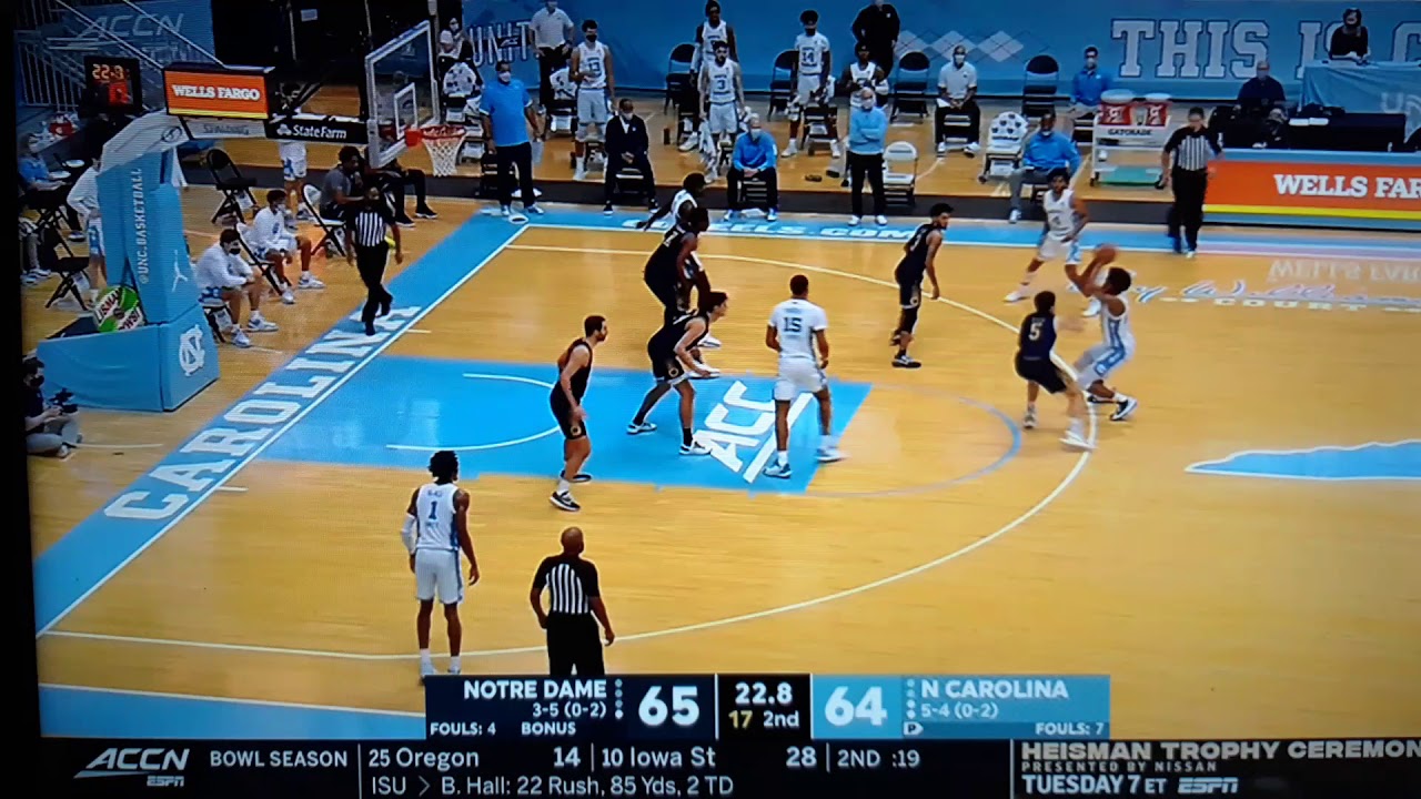 INSANE GAME WINNER FROM LEAKY BLACK IN THE UNC VS NOTRE DAME BASKETBALL GAME