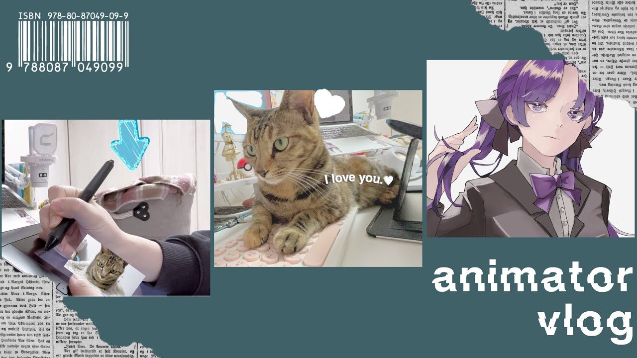 【vlog】猫と忙しくない日のアニメーターの1日☁️𓍼