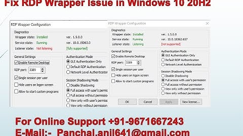 Fix RDP Wrapper Issue in Windows 10 20H2 Os Build 19042.928